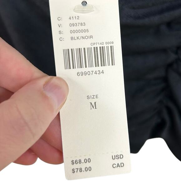 NWT By Anthropologie Black One-Shoulder Ruched Fitted Tank Womens Medium - Picture 5 of 9